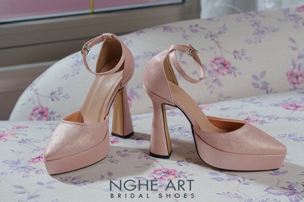 Giày cưới Nghé Art basic 13 phân nhũ hồng pastel 481-nhu-hong - Hồng pastel - 13 phân