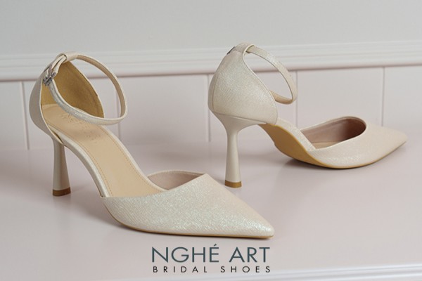 Giày cưới Nghé Art basic 9 phân nhũ vàng champane 340-nhu-vang - Vàng champane - 9 phân