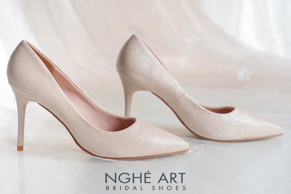 Giày cưới Nghé Art basic 10 phân nhũ vàng 377-10P-NHU-VANG - Vàng champage - 10 phân