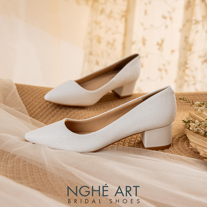 Giày cưới Nghé Art basic gót vuông 274-4P-NHU-TRANG - Ảnh 2 - Nghé Art Bridal Shoes – 0822288288