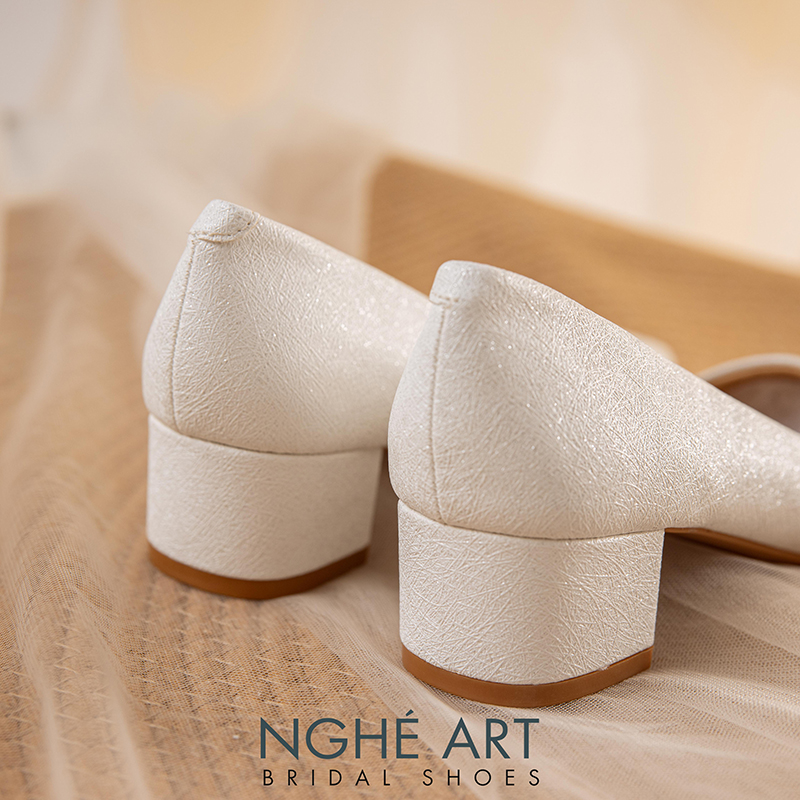 Giày cưới Nghé Art basic gót vuông 274-4P-NHU-TRANG - Ảnh 3 - Nghé Art Bridal Shoes – 0822288288