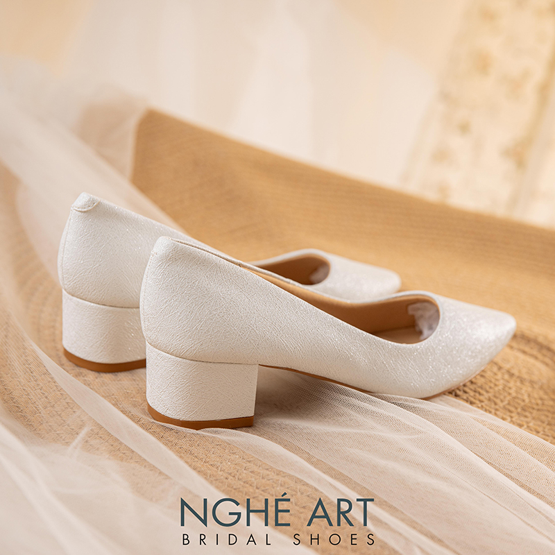 Giày cưới Nghé Art basic gót vuông 274-4P-NHU-TRANG - Ảnh 4 - Nghé Art Bridal Shoes – 0822288288