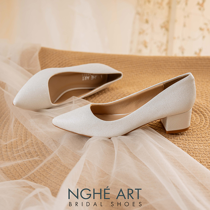 Giày cưới Nghé Art basic gót vuông 274-4P-NHU-TRANG - Ảnh 5 - Nghé Art Bridal Shoes – 0822288288