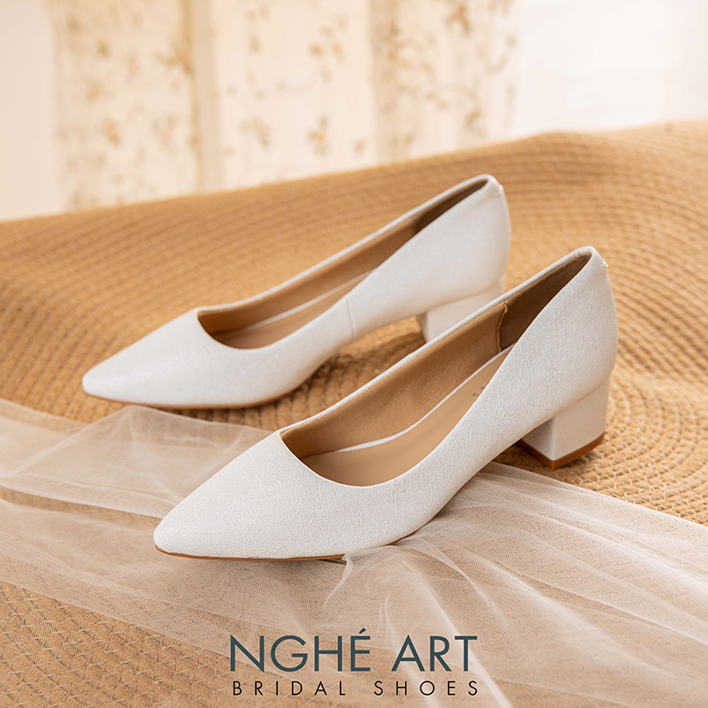 Giày cưới Nghé Art basic gót vuông 274-4P-NHU-TRANG - Ảnh 6 - Nghé Art Bridal Shoes – 0822288288