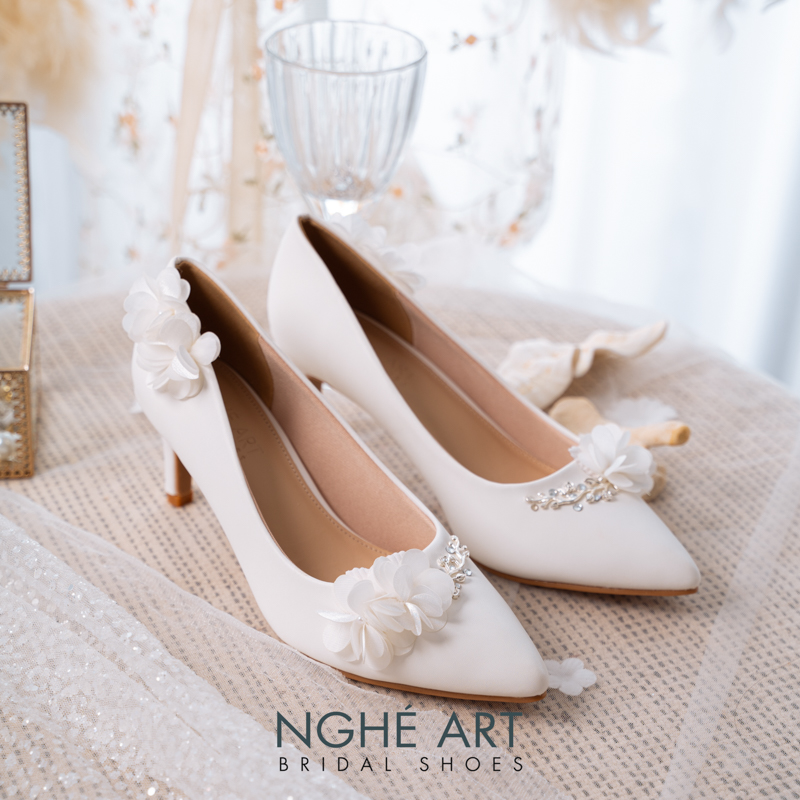 Giày cô dâu Nghé Art đính hoa 275-227-6P-DA-TRANG - Ảnh 8 - Nghé Art Bridal Shoes – 0822288288