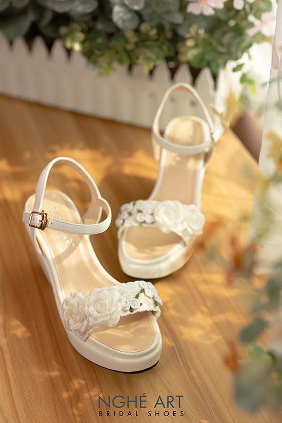 Giày cưới Nghé Art đế xuồng hoa 285-10p - Ảnh 4 - Nghé Art Bridal Shoes – 0822288288