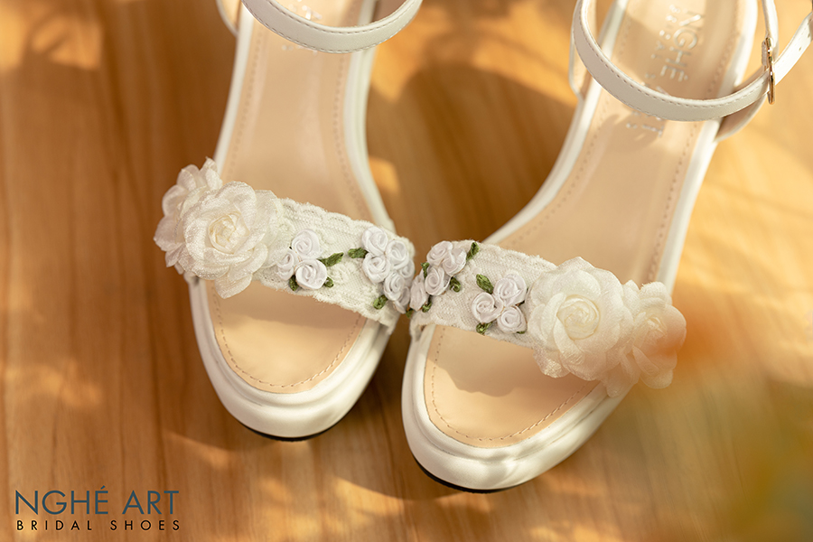 Giày cưới Nghé Art đế xuồng hoa 285-10p - Ảnh 5 - Nghé Art Bridal Shoes – 0822288288
