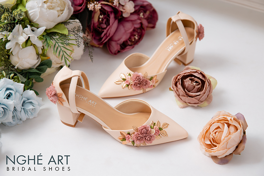 Giày cưới Nghé Art hoa 298 - Ảnh 2 -  Nghé Art Bridal Shoes – 0908590288