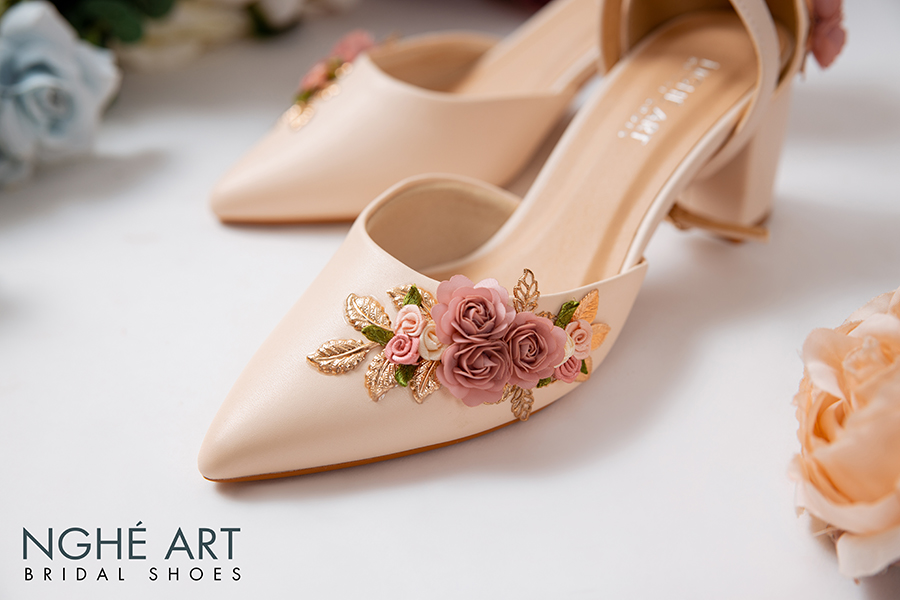 Giày cưới Nghé Art hoa 298 - Ảnh 6 -  Nghé Art Bridal Shoes – 0908590288