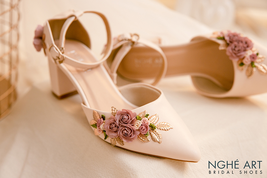 Giày cưới Nghé Art hoa 298 - Ảnh cập nhật màu hoa 1 -  Nghé Art Bridal Shoes – 0908590288