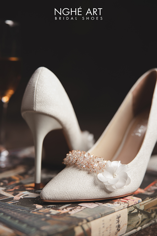 Giày cưới Nghé Art cao gót kết pha lê 339NHU10p - Ảnh 6 - Nghé Art Bridal Shoes – 0822288288