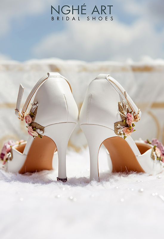Giày cưới Nghé Art hoa hồng tím vintage 343 - Ảnh 6 -  Nghé Art Bridal Shoes – 0908590288