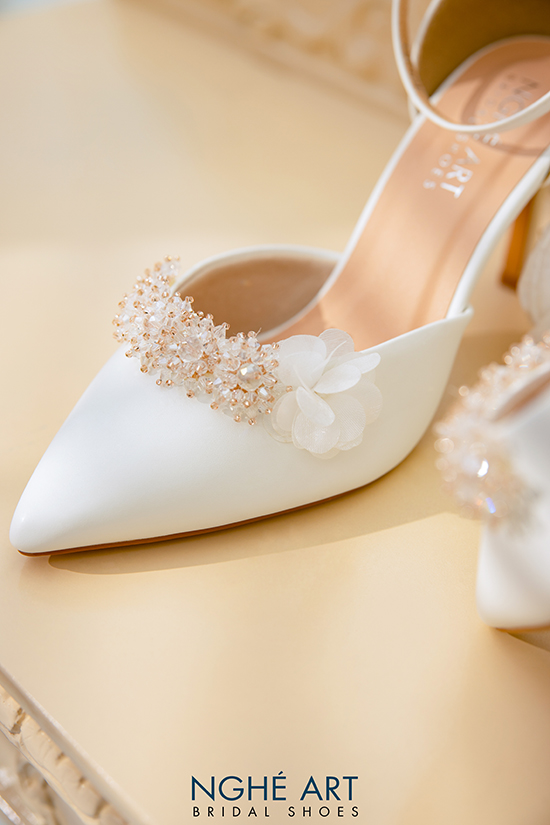 Giày cưới Nghé Art cao gót quai đính pha lê 365 - Ảnh 5 -  Nghé Art Bridal Shoes – 0908590288