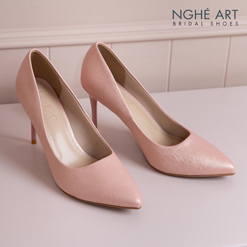 Giày cưới Nghé Art basic 10 phân nhũ hồng 377-10P-NHU-HONG - Ảnh 2 - Nghé Art Bridal Shoes – 0822288288
