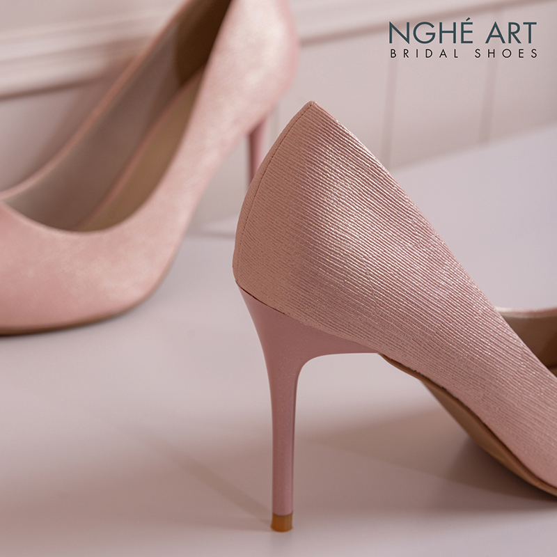 Giày cưới Nghé Art basic 10 phân nhũ hồng 377-10P-NHU-HONG - Ảnh 4 - Nghé Art Bridal Shoes – 0822288288