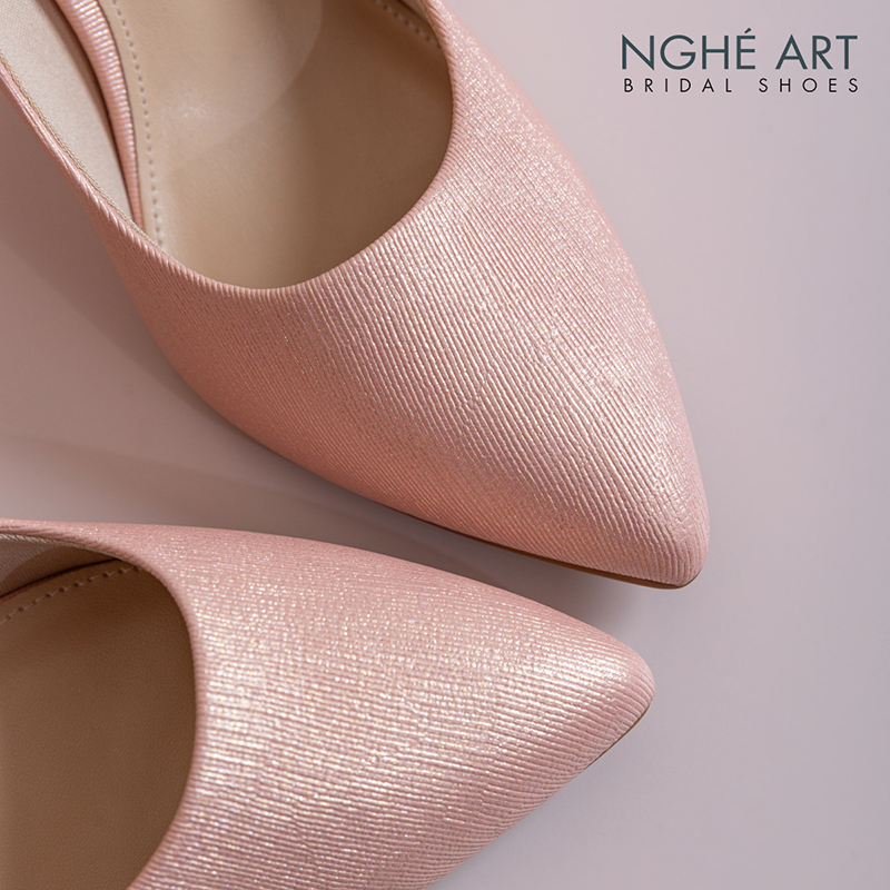 Giày cưới Nghé Art basic 10 phân nhũ hồng 377-10P-NHU-HONG - Ảnh 5 - Nghé Art Bridal Shoes – 0822288288