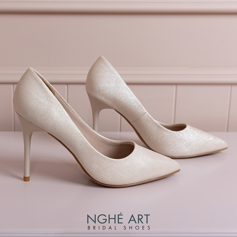 Giày cưới Nghé Art basic 10 phân nhũ vàng 377-10P-NHU-VANG-new - Ảnh 4 - Nghé Art Bridal Shoes – 0822288288