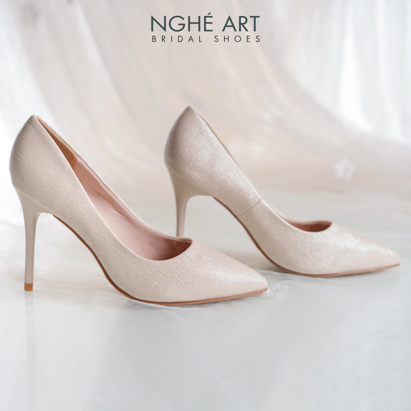 Giày cưới Nghé Art basic 10 phân nhũ vàng 377-10P-NHU-VANG - Ảnh 2 - Nghé Art Bridal Shoes – 0822288288