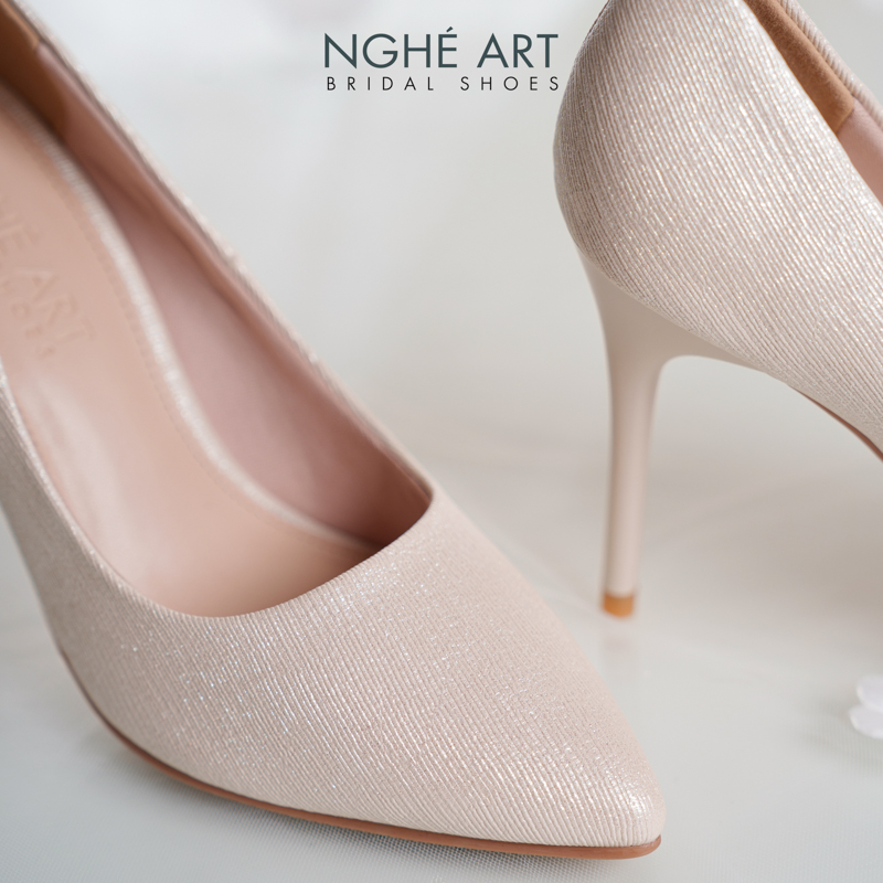 Giày cưới Nghé Art basic 10 phân nhũ vàng 377-10P-NHU-VANG - Ảnh 4 - Nghé Art Bridal Shoes – 0822288288