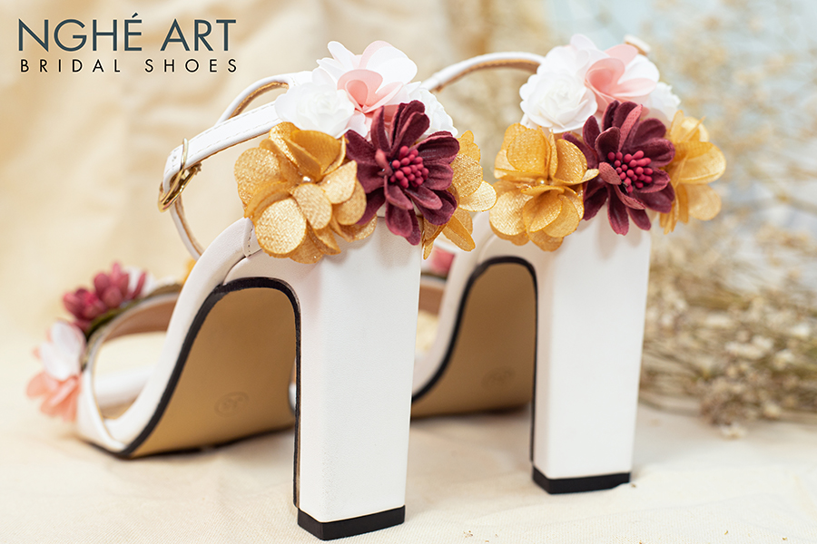 Giày cưới giày cô dâu Nghé Art kết hoa 405 - Ảnh new 2 -  Nghé Art Bridal Shoes – 0822288288