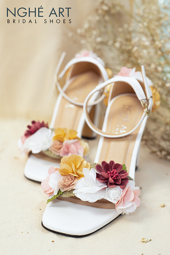 Giày cưới giày cô dâu Nghé Art kết hoa 405 - Ảnh new 4 -  Nghé Art Bridal Shoes – 0822288288