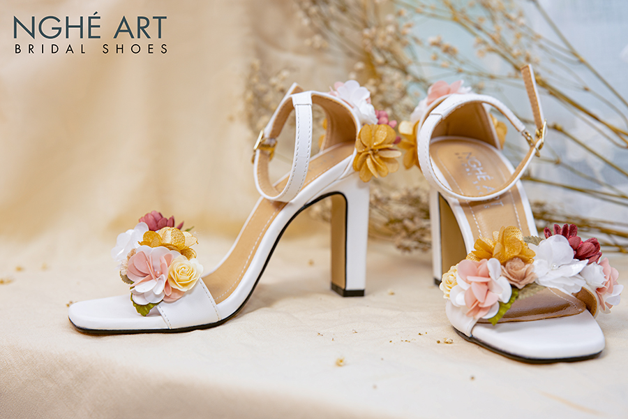 Giày cưới giày cô dâu Nghé Art kết hoa 405 - Ảnh new 9 -  Nghé Art Bridal Shoes – 0822288288