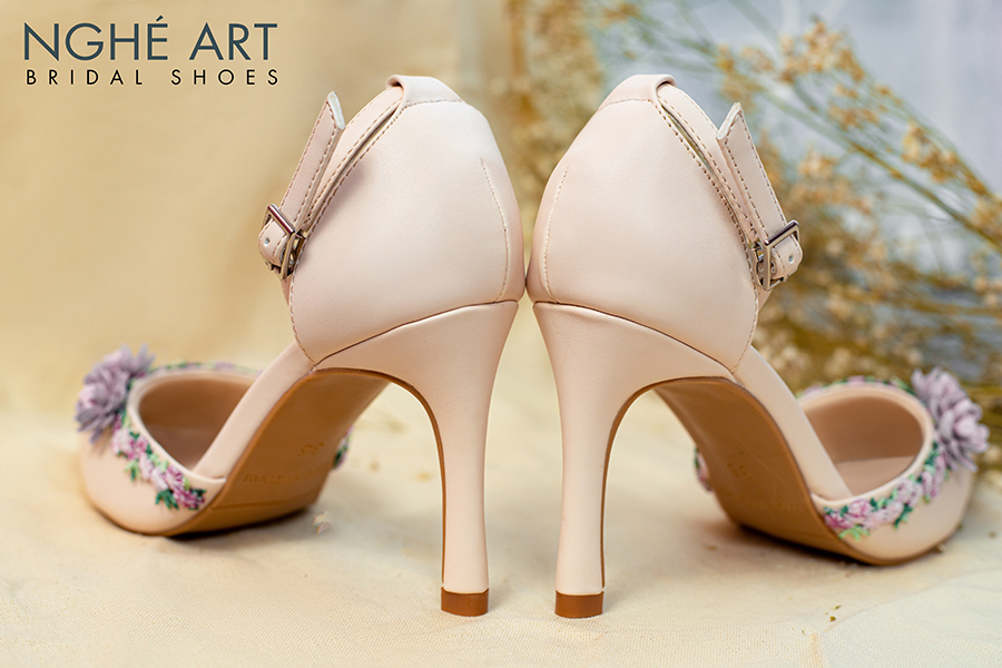 Giày cô dâu Nghé Art hoa tím 408 - Ảnh 3 -  Nghé Art Bridal Shoes – 0822288288