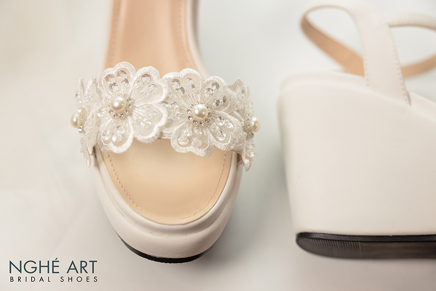 Giày cưới Nghé Art xuồng kết hoa kim sa 417-xuong - Ảnh 5 - Nghé Art Bridal Shoes – 0822288288