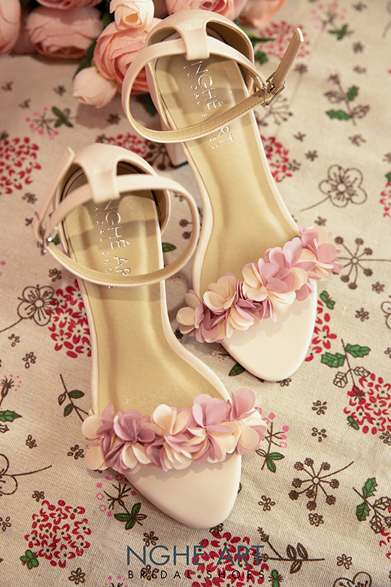 Giày cưới Nghé Art hoa hồng Vintage 426H - Ảnh 2 - Nghé Art Bridal Shoes – 0822288288