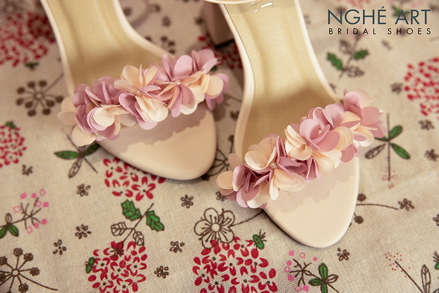 Giày cưới Nghé Art hoa hồng Vintage 426H - Ảnh 3 - Nghé Art Bridal Shoes – 0822288288