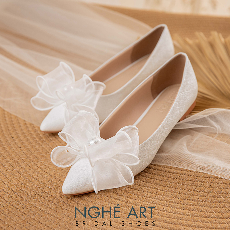 Giày cưới Nghé Art đính nơ voan 431-194-1P-NHU-TRANG - Ảnh 3 - Nghé Art Bridal Shoes – 0822288288