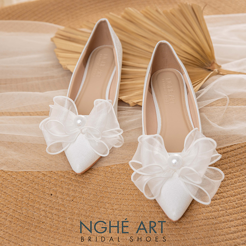Giày cưới Nghé Art đính nơ voan 431-194-1P-NHU-TRANG - Ảnh 5 - Nghé Art Bridal Shoes – 0822288288