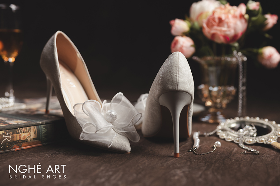 Giày cưới Nghé Art cao gót nơ 431 - Ảnh 3 - Nghé Art Bridal Shoes – 0822288288