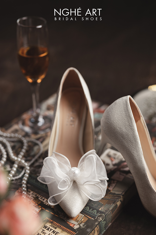 Giày cưới Nghé Art cao gót nơ 431 - Ảnh 4 - Nghé Art Bridal Shoes – 0822288288