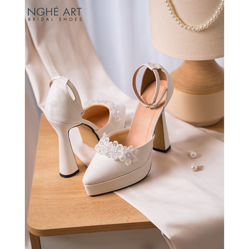 Giày cưới Nghé Art đính hoa pha lê 5 cánh 445-481-13p-nhu-trang - Ảnh 6 - Nghé Art Bridal Shoes – 0822288288