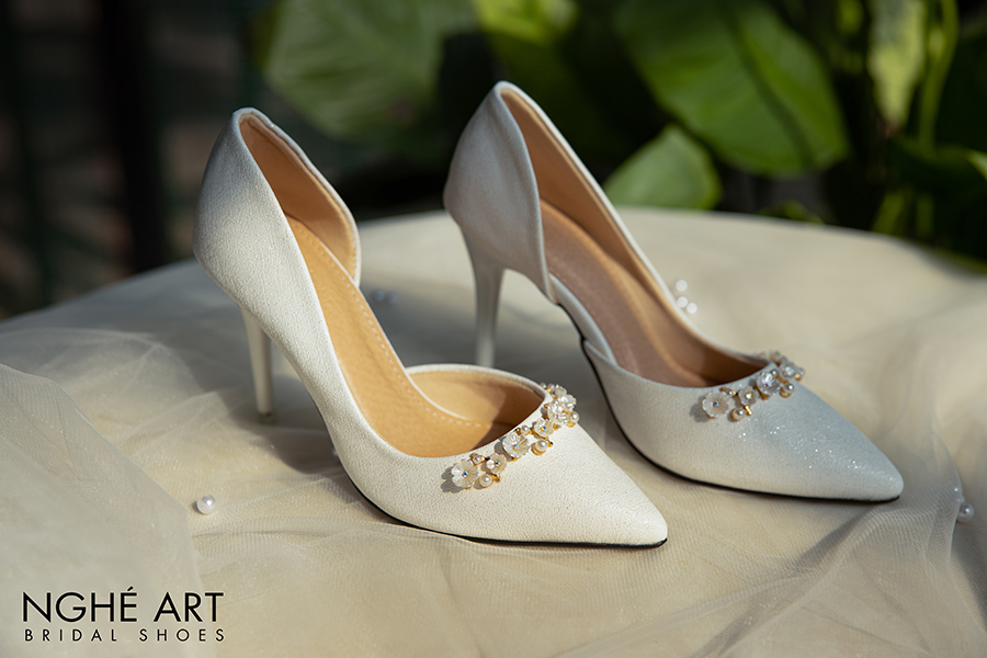 Giày cưới Nghé Art cao gót 455 new - Ảnh 3 -  Nghé Art Bridal Shoes – 0822288288