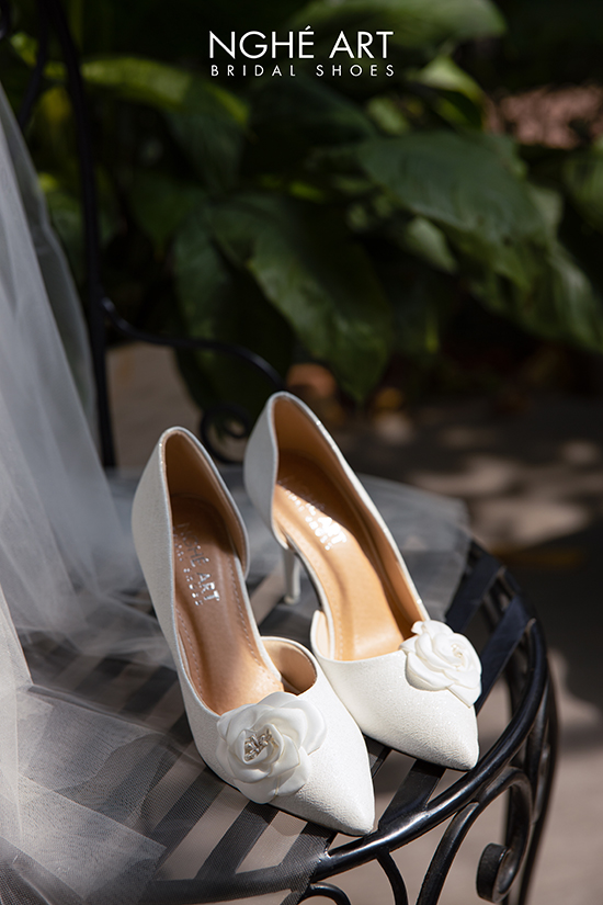 Giày cưới Nghé Art cao gót hoa trà 456 new - Ảnh 7 - Nghé Art Bridal Shoes – 0822288288