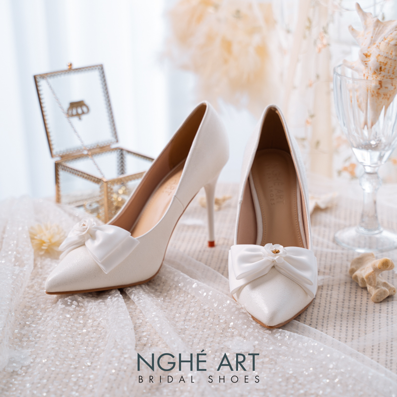 Giày cưới Nghé Art cao gót đính nơ 504-377-10P-NHU-TRANG - Ảnh 2 - Nghé Art Bridal Shoes – 0822288288