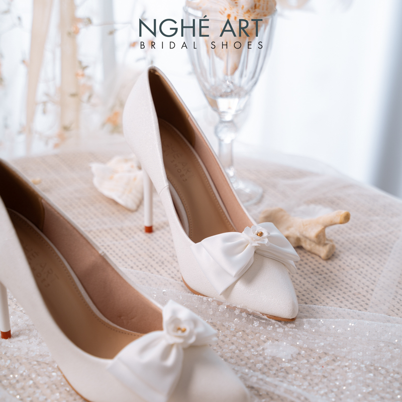 Giày cưới Nghé Art cao gót đính nơ 504-377-10P-NHU-TRANG - Ảnh 3 - Nghé Art Bridal Shoes – 0822288288