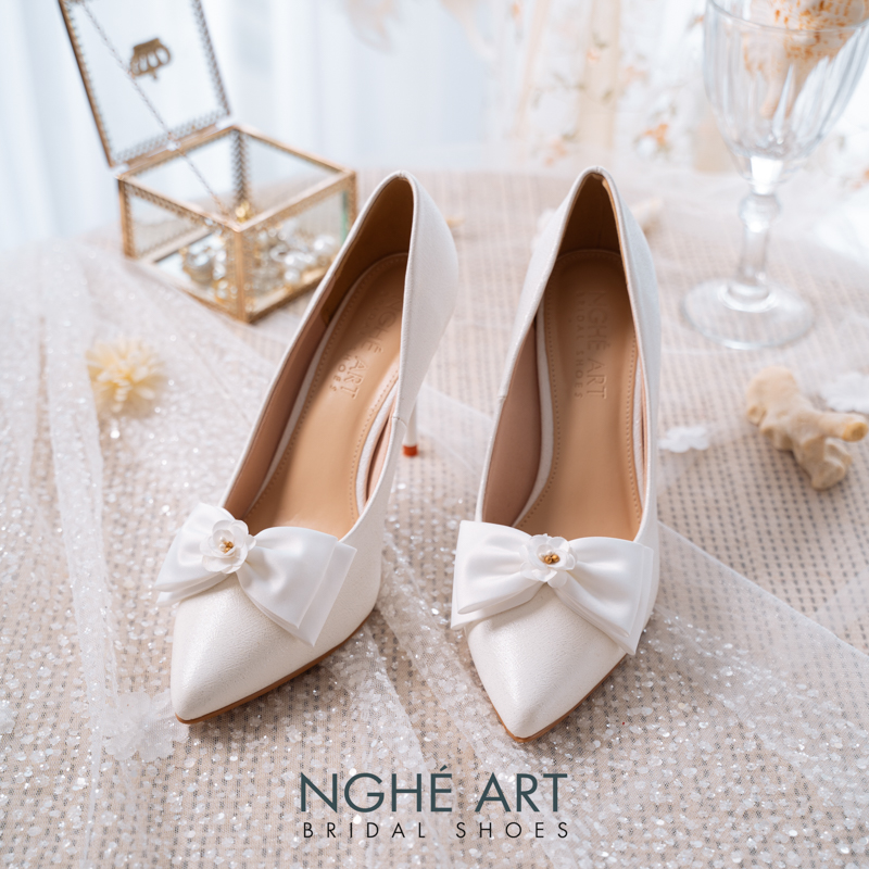Giày cưới Nghé Art cao gót đính nơ 504-377-10P-NHU-TRANG - Ảnh 5 - Nghé Art Bridal Shoes – 0822288288