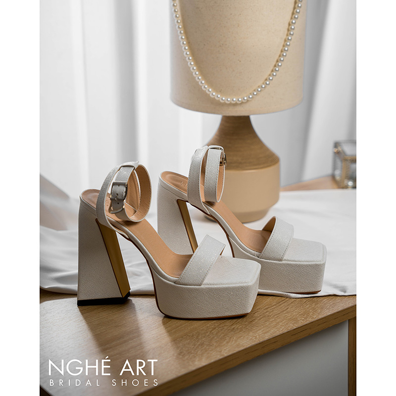 Giày cưới Nghé Art basic dáng sandal cao 13 cm 531 - Ảnh 1 - Nghé Art Bridal Shoes – 0822288288