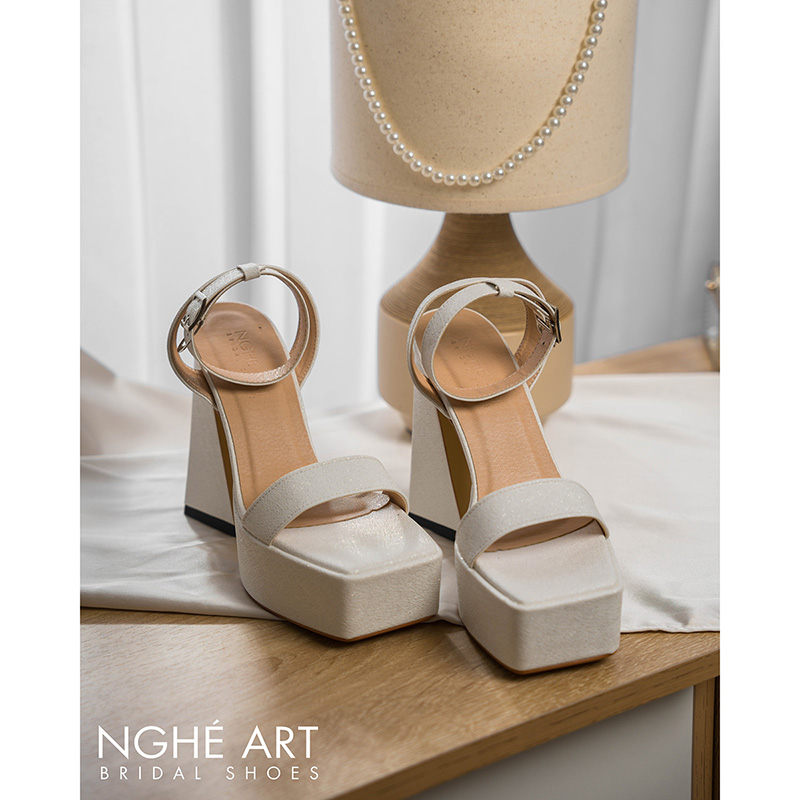 Giày cưới Nghé Art basic dáng sandal cao 13 cm 531 - Ảnh 1 - Nghé Art Bridal Shoes – 0822288288