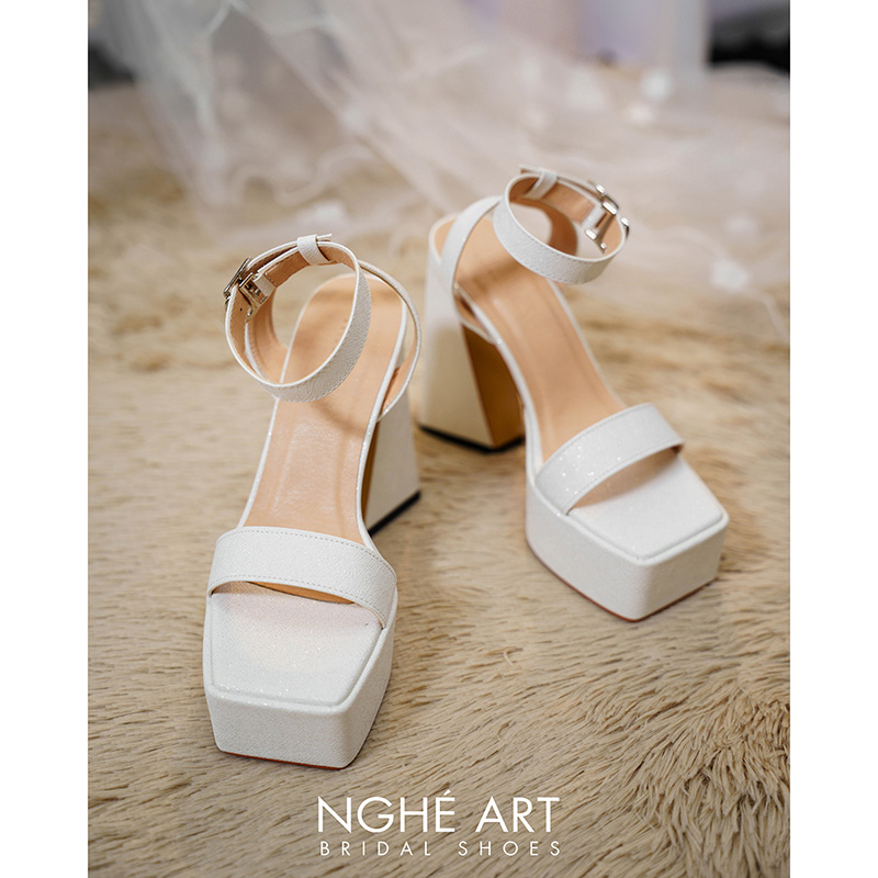 Giày cưới Nghé Art basic dáng sandal cao 13 cm 531 - Ảnh 1 - Nghé Art Bridal Shoes – 0822288288
