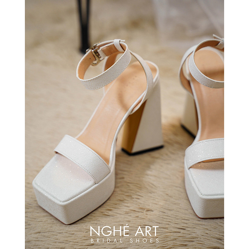 Giày cưới Nghé Art basic dáng sandal cao 13 cm 531 - Ảnh 1 - Nghé Art Bridal Shoes – 0822288288