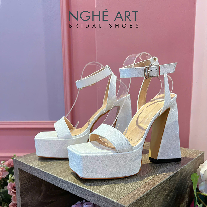 Giày cưới Nghé Art basic dáng sandal cao 13 cm 531 - Ảnh 1 - Nghé Art Bridal Shoes – 0822288288
