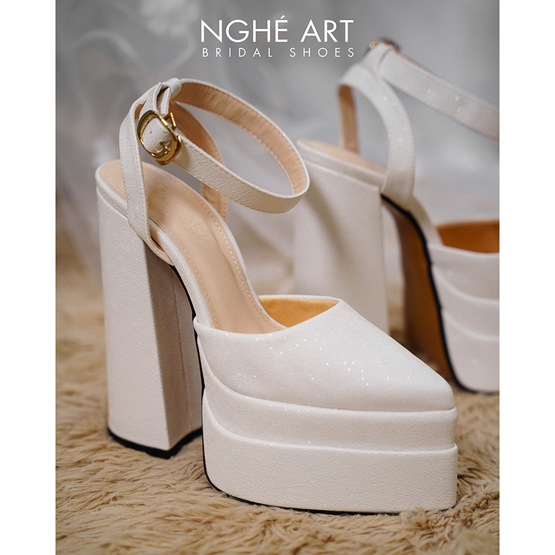 Giày cưới Nghé Art basic cao gót 15cm 532 - Ảnh 1 - Nghé Art Bridal Shoes – 0822288288