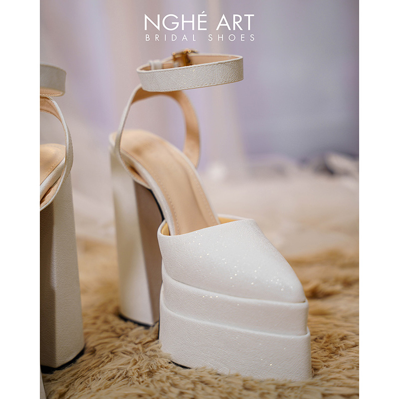 Giày cưới Nghé Art basic cao gót 15cm 532 - Ảnh 2 - Nghé Art Bridal Shoes – 0822288288