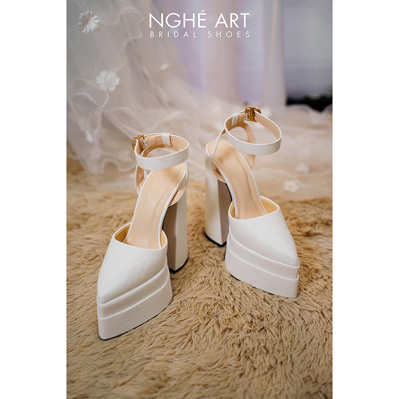 Giày cưới Nghé Art basic cao gót 15cm 532 - Ảnh 3 - Nghé Art Bridal Shoes – 0822288288