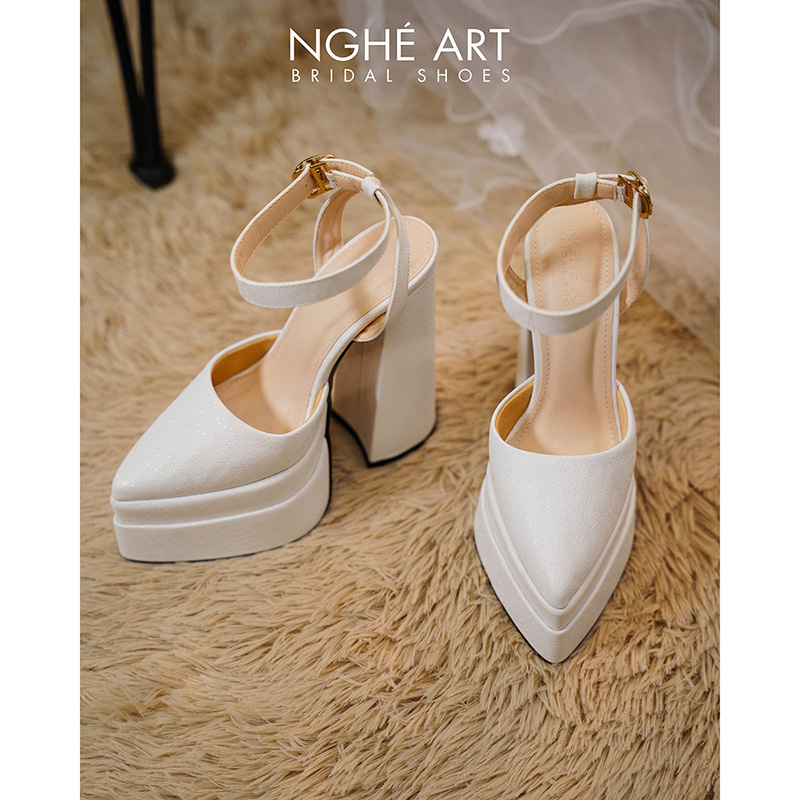 Giày cưới Nghé Art basic cao gót 15cm 532 - Ảnh 4 - Nghé Art Bridal Shoes – 0822288288