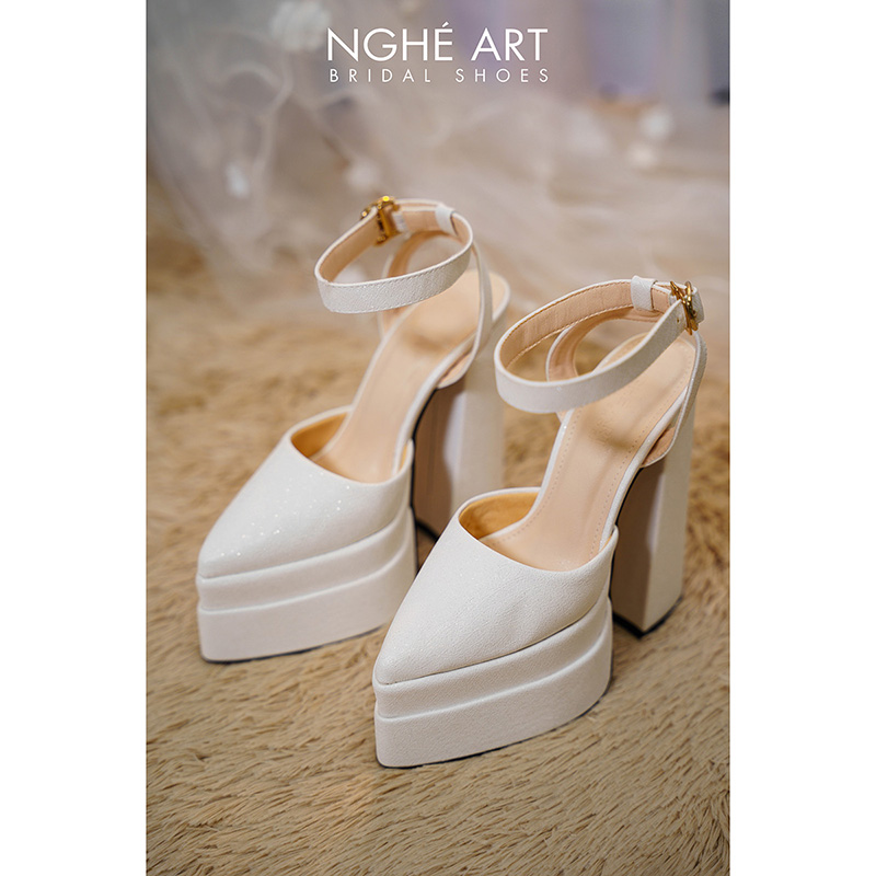 Giày cưới Nghé Art basic cao gót 15cm 532 - Ảnh 5 - Nghé Art Bridal Shoes – 0822288288